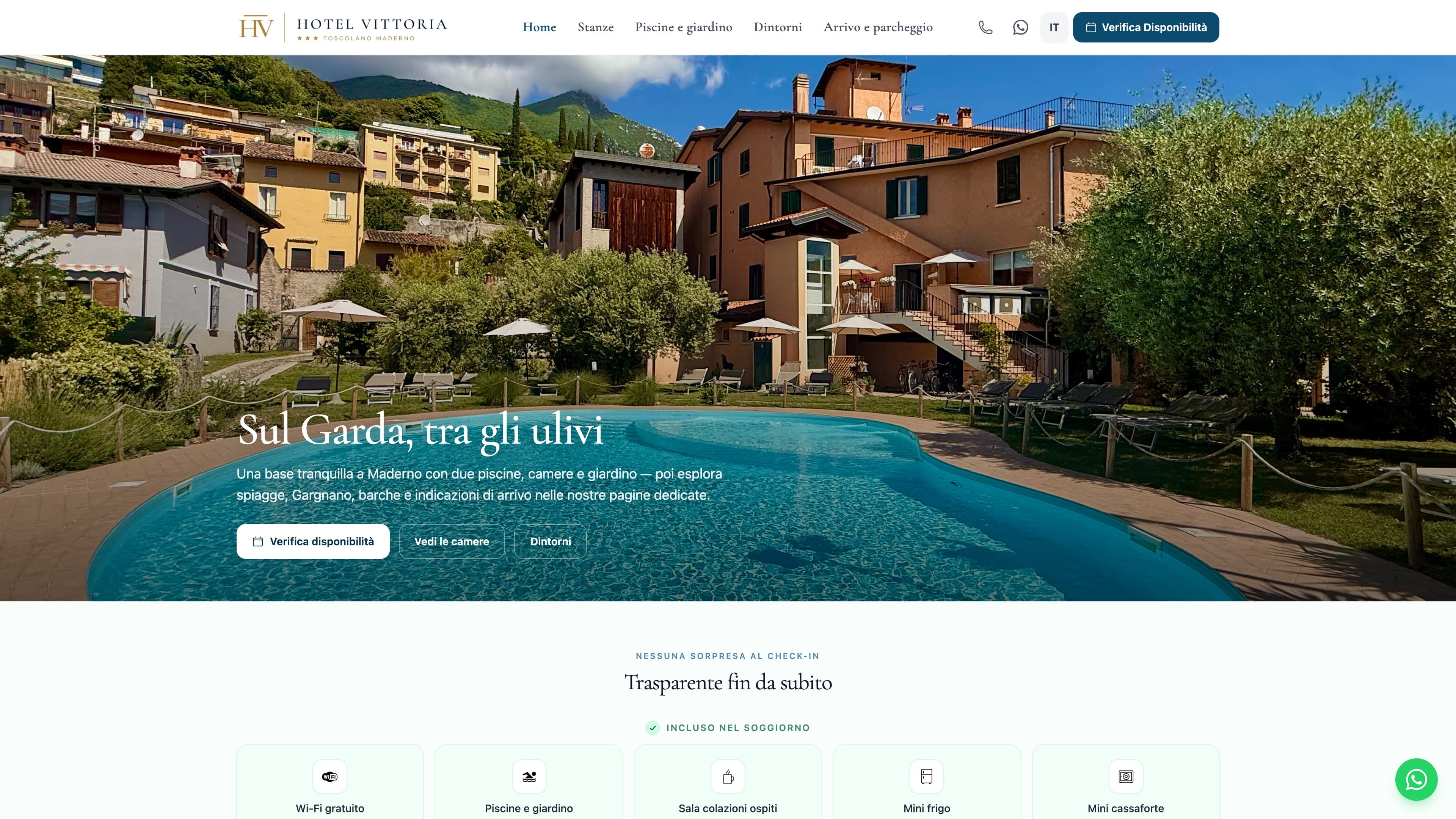 Hotel Vittoria — homepage dopo il rifacimento