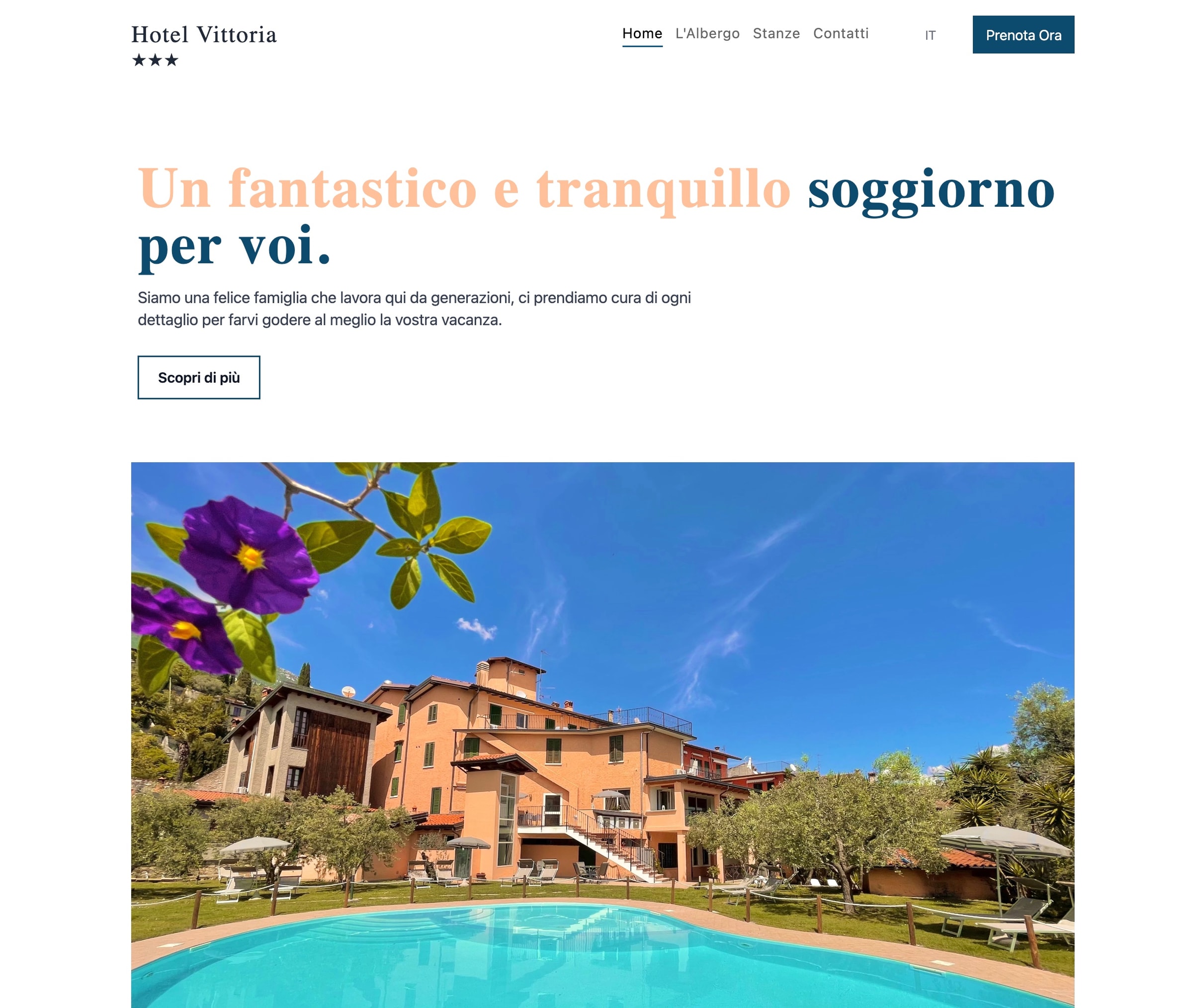 Hotel Vittoria — homepage prima del rifacimento