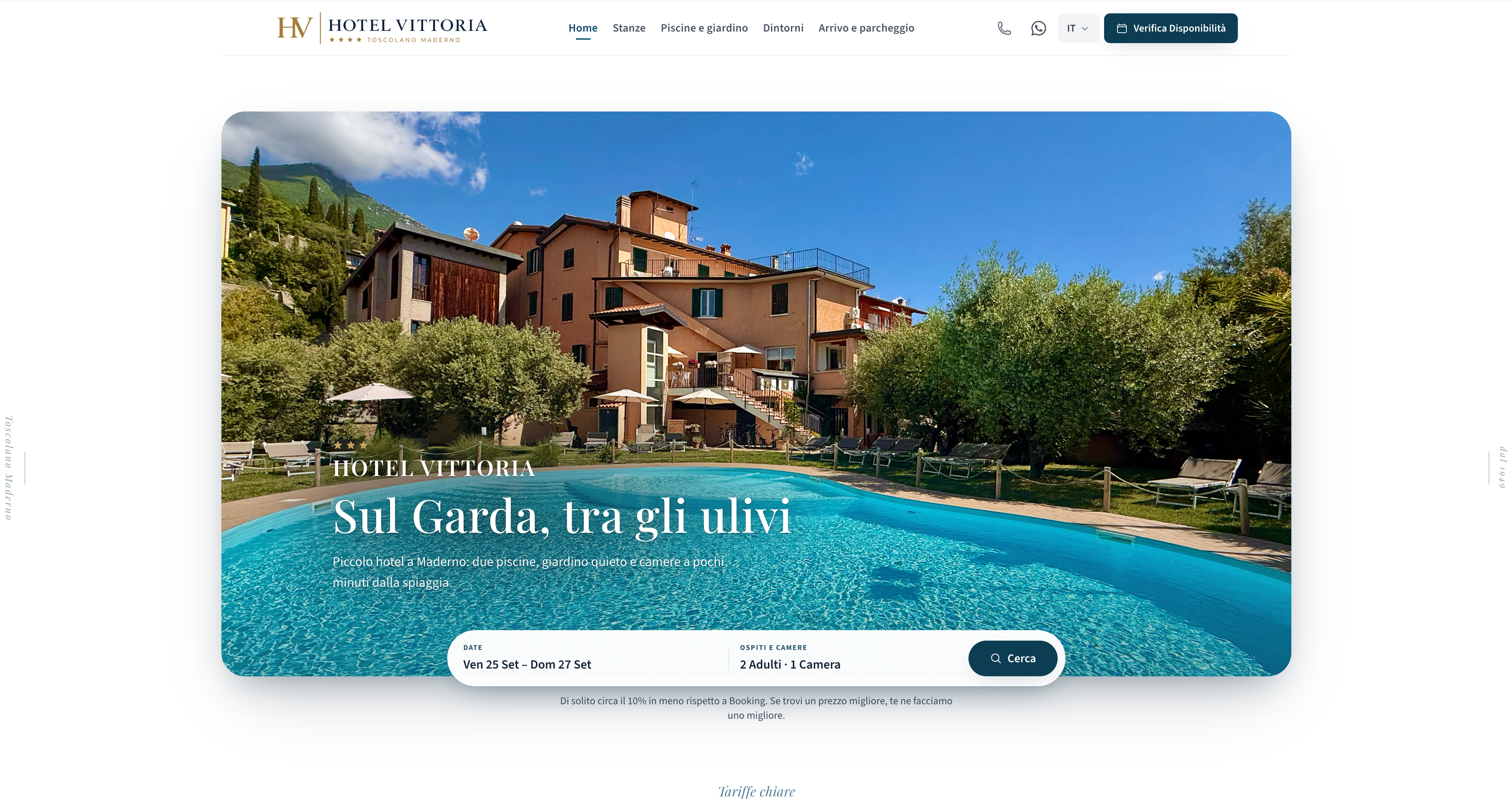 Hotel Vittoria — homepage dopo il rifacimento